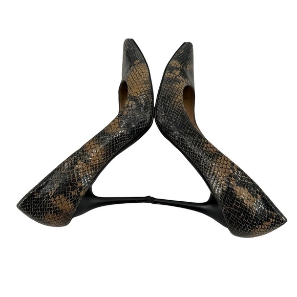 Stuart Weitzman Brown Pointed Toe Snakeskin Heels Size 8 1/2 Women’s - Picture 5 of 9